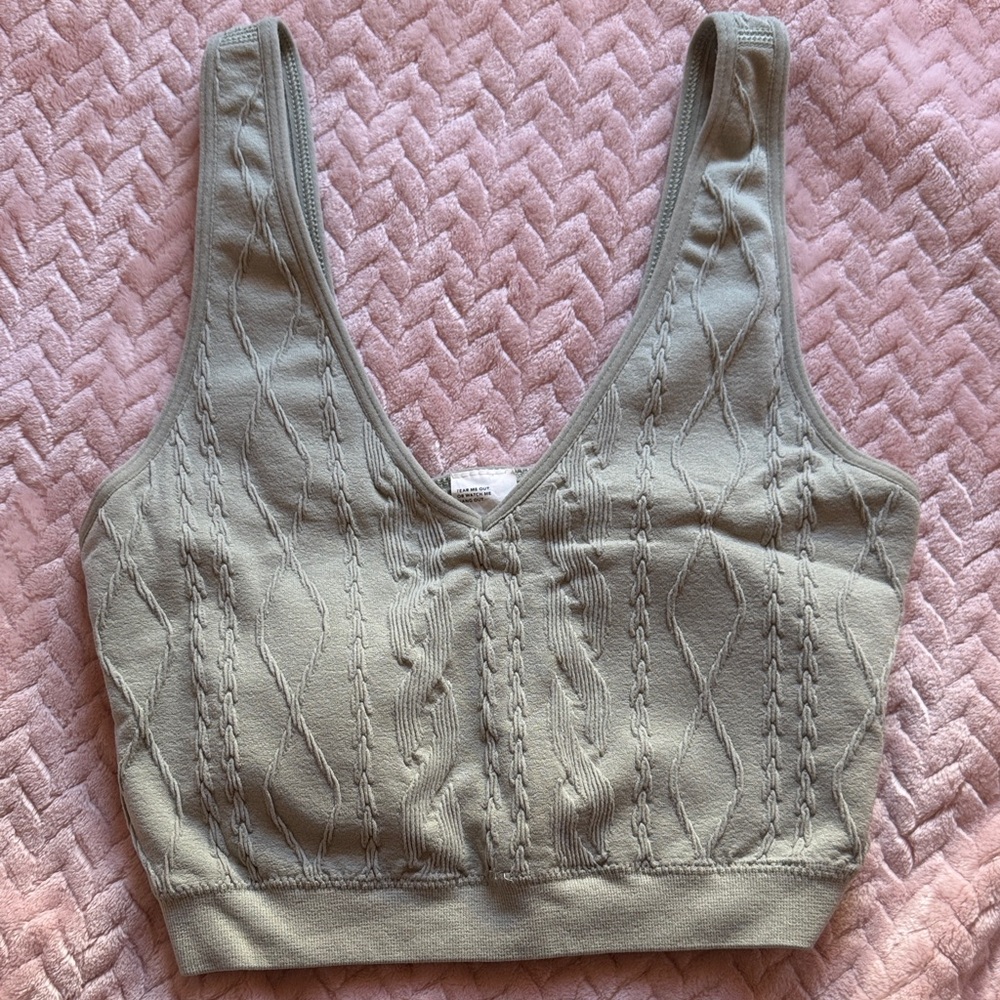 Gilly Hicks Textured Knit Bralette in Gray